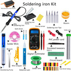 Soldering Iron Kit  60w Adjustable Temperature  Digital Multimeter  5pcs Solderi