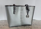 Michael Kors Jet Set Medium Carryall Tote Metallic Silver Multi New  358
