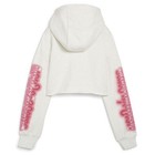 Puma Game Love Heartbreak Cropped Graphic Pullover Hoodie Womens Off White  Pink