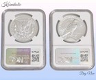 2023  1 Morgan And Peace Silver Dollar 2pc Set Ngc Ms69 Er Morgan   Peace Labels