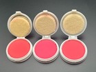 Vintage Max Factor Mid Century Compact Cake Rouge Blush Blue Rose Clear Red  1
