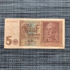 Ww2 Memorabilia 1942 5 Mark Banknote German Currency Germany Wwii Paper Money