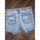 American Eagle Midi Denim Shorts Womens 12 Light Wash Distressed Super Stretch