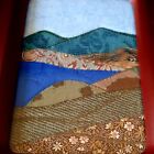 Framed Quilted Scenery Fabric Art Nh Lakescape Solveig Wolstenholme  5 75 X 6 2 