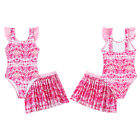 Girls Swimsuit Party Bathing Suit Open Back Costume Flying Sleeve Bodysuit Swim