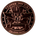 Copper Art Coin   Triceratops Design   Fine  999 Bullion   Minted In The Usa