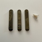 Lot 3  Mezuzahot Depicting Jerusalem  The Kotel  Menorah With Pray Parchment
