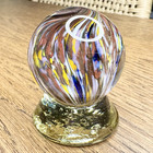 Sam Hogue Art Glass Swirl Marble Signed Aventurine W  Hogue Display Stand 2023