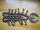 Old Pawn Navajo Squash Blossom 113g Silver Turquoise Naja Stamped Bench Beads 