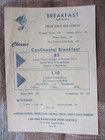 Vintage C o Chesapeake   Ohio Railway Chessie Cat Railroad Breakfast  Lunch Menu