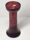 Antique Hand Blown Ruby Flashed Glass Hyacinth Bulb Vase With Pontil Mark 7 1 2 