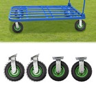 4pcs 8  Pneumatic Air Tire 2 Rigid   2 Swivel Wheel Hd Farm Cart Caster Large