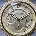 Michael Kors Parker Chronograph Watch Women 39mm Champagne Dial Gold Tone Newbat