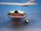 British Airways Concorde Airplane Craftsmen Pewter Round Flask New In Box Read