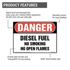Danger  Flammable Liquids  No Smoking open Flames Sign  10 x7  Permanent Vinyl
