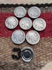  8  Vintage 5 Cent Indian Nickel Button Covers