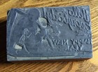 Antique Vintage Letterpress Printing Press Wood   Metal Block New Years  Stamp