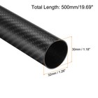 4pcs Carbon Fiber Tubes 30x32x500mm Matte Surface 3k Roll Wrapped For Airplane