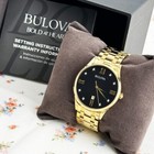 Bulova Classic Diamond Black Dial Gold Bracelet 97d108 Men s Quartz Watch 40mm