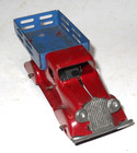 Vintage 1930 s Wyandotte Pressed Steel Stake Body Wind-up  Truck W key  Works  