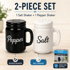 Mason Jar Salt And Pepper Shakers Set Ceramic Farmhouse Rustic Vintage 2 Oz Pair