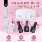Beetles White Gel Nail Polish Kit With U V Light  5 Pcs Gel Polish Starter Kit W