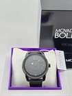  595 Msrp   Movado Men s Bold Verso Black Dial Leather Band Watch - 3600696 New