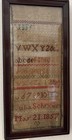 Antique Alphabet Sampler Mahogany Framed Julia Schryver May 21  1857 Textile