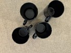 Vintage Set Of 4 Luminarc Arcoroc Coffee Cups Black Glass France