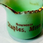Staples Mn Minnesota Uranium Custard Souvenir Antique Glass Trinket Creamer