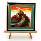 Chinese Cloisonne Sand Art Great Wall Of China Vintage Framed Painting 8x8 Decor