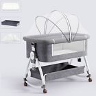 Baby Bassinet Bedside Crib Cradle Sleeper Bed Portable Height Adjustable Rocking
