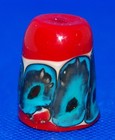 Giuliano Donaggio Deep Red Opaque Murano Glass Thimble  Venice Italy