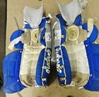 Brian s Air Pac Ice Hockey Goalie Leg Pads Pair Set 2 Blue white gray