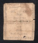 April 10  1777 6d Six Pence Pennsylvania Colonial Currency Note  h 