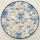 Vintage Disney Winnie The Pooh Blue Toile Stoneware Dinner Plate 11 