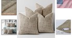 Soft Oatmeal Chenille Decorative Pillow Covers 18x18 - Geometric Boho Set