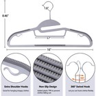 50 Pack Gray Plastic Hangers With Non-slip Design Space-saving Clothes Hangers