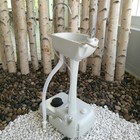 Portable Outdoor Foot Pump Camping Sink Hand Wash Basin W  3 5l Water Tank White