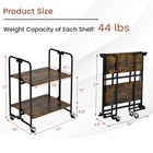 2-tier Folding Rolling Cart Kitchen Serving Island Utility Storage Organizer