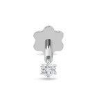 14k White Gold 2 5mm Round Natural Diamond Screw Back Nose Pin Piercing
