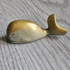 Vintage Solid Brass Whale Fish Figurine Paperweight Home Decoration Mcm