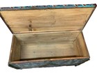 Antique Folk Art Painted Wood Box Chest Dovetail Early American Primitive