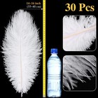 30pcs Large White Ostrich Feathers 14-16inch For Wedding Party Floral Decor