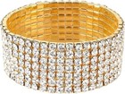 Sparkler Rhinestone Stackable Stretch Bracelets For Women - 7 Row Gold Bracelet