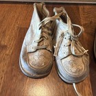 Antique Baby Shoes White Little Dots 2 Pair