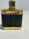 Vintage Echtes Leder Gold Tone Steel Flask Leather Wrapped  Made In Germany