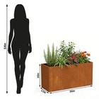 Corten Steel Planter 36x12x16 Inch Rectangular Planters Metal Garden Planter Box