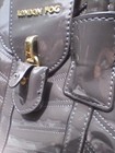 Sale  London Fog Y2k Gray Patent Leather Shoulder Handbag W Double Straps   key 