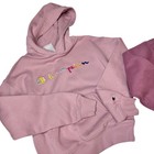 Champion Kids Hoodie Set 2pk Mauve Pink Rainbow Logo Xs 5-6 Pullover Sweatshirts